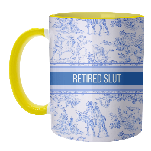 Mugs 'Retired Slut' by Lilly Rose: Mug Colour Inner & Handle 11oz - Black