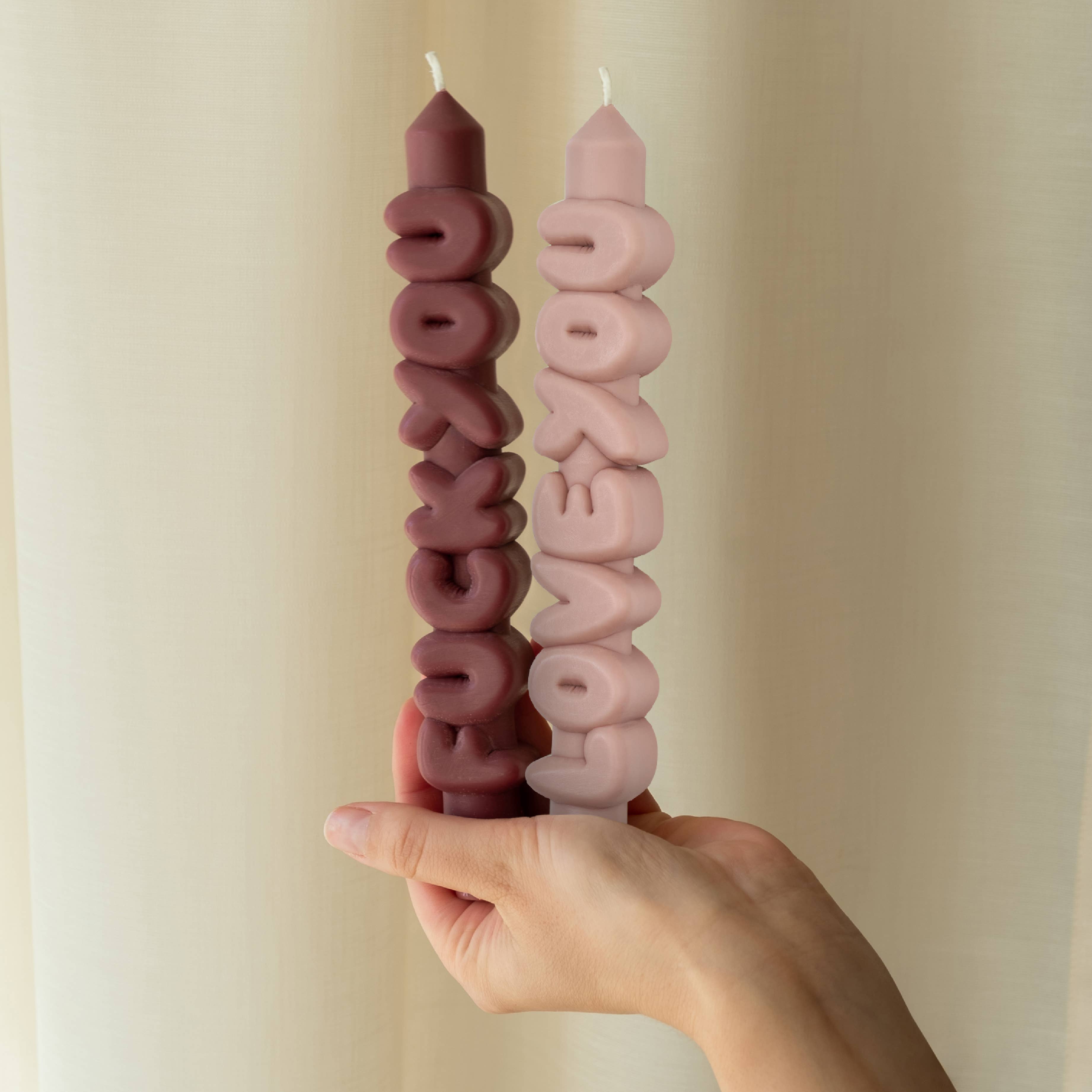 CandleHand Taper Candle Set | Mixed Signals Mocha & Cream