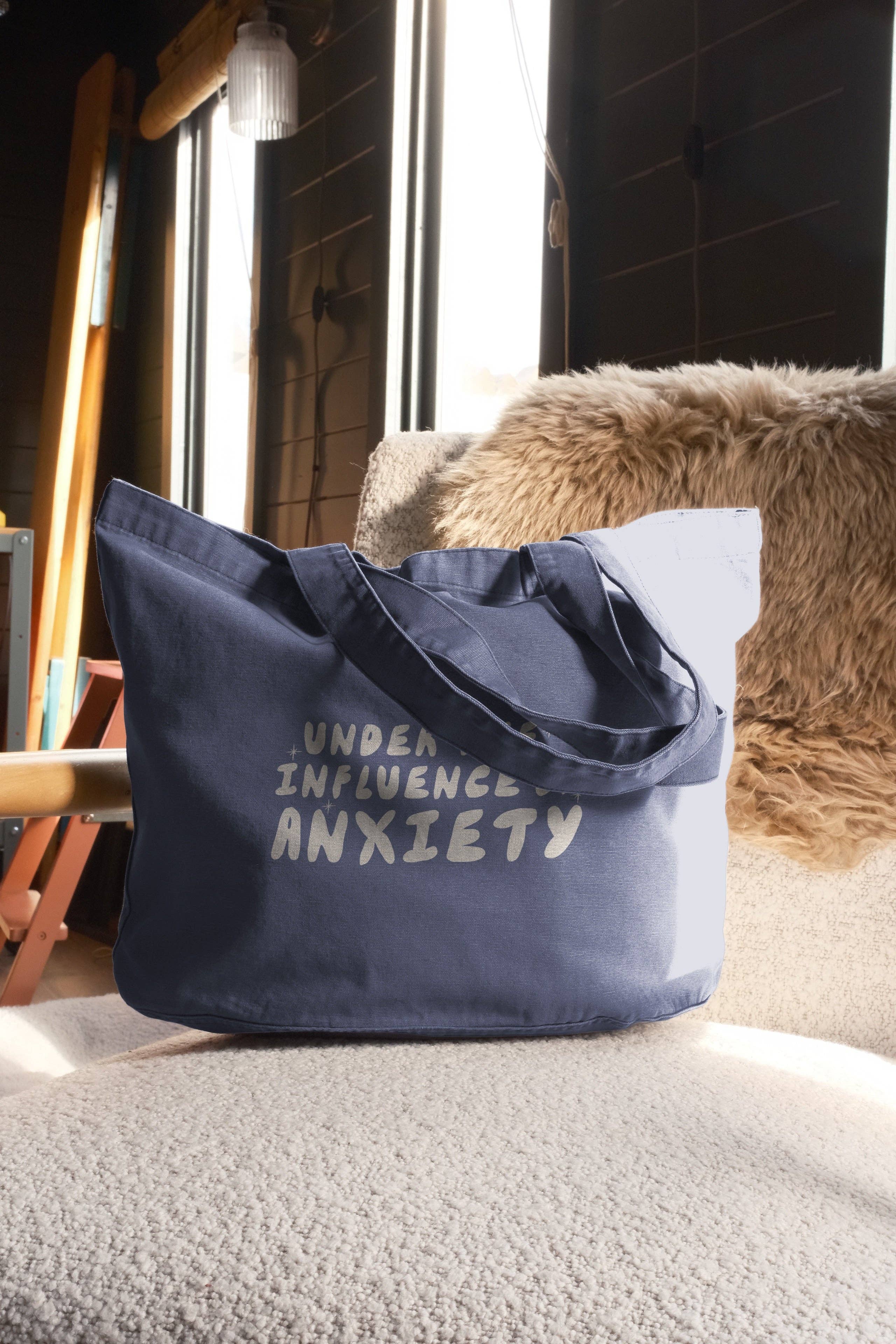 Under The Influence Of Anxiety | Tote Bag: Vintage Denim