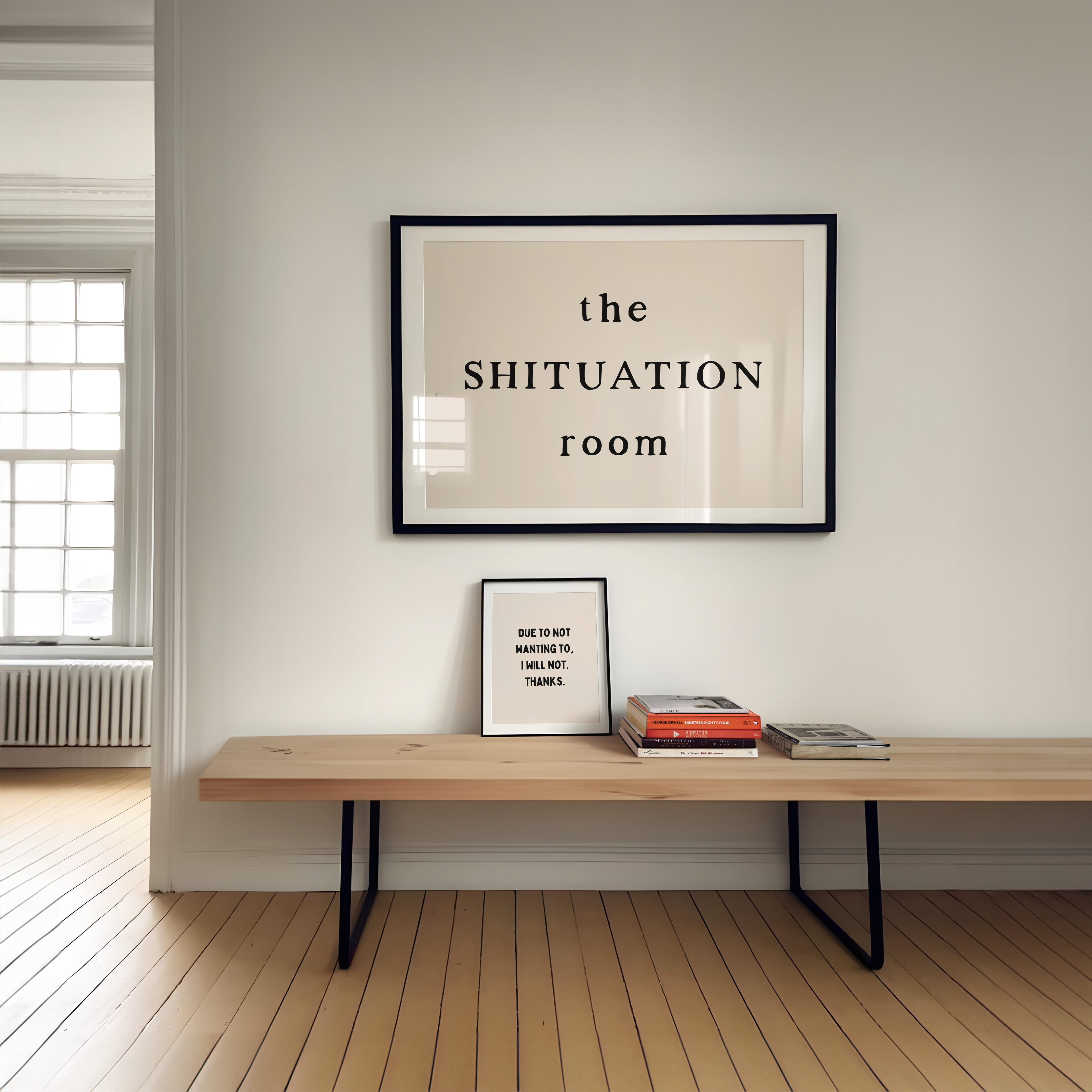 This Shituation Room | Art Print: Black & Cream A3