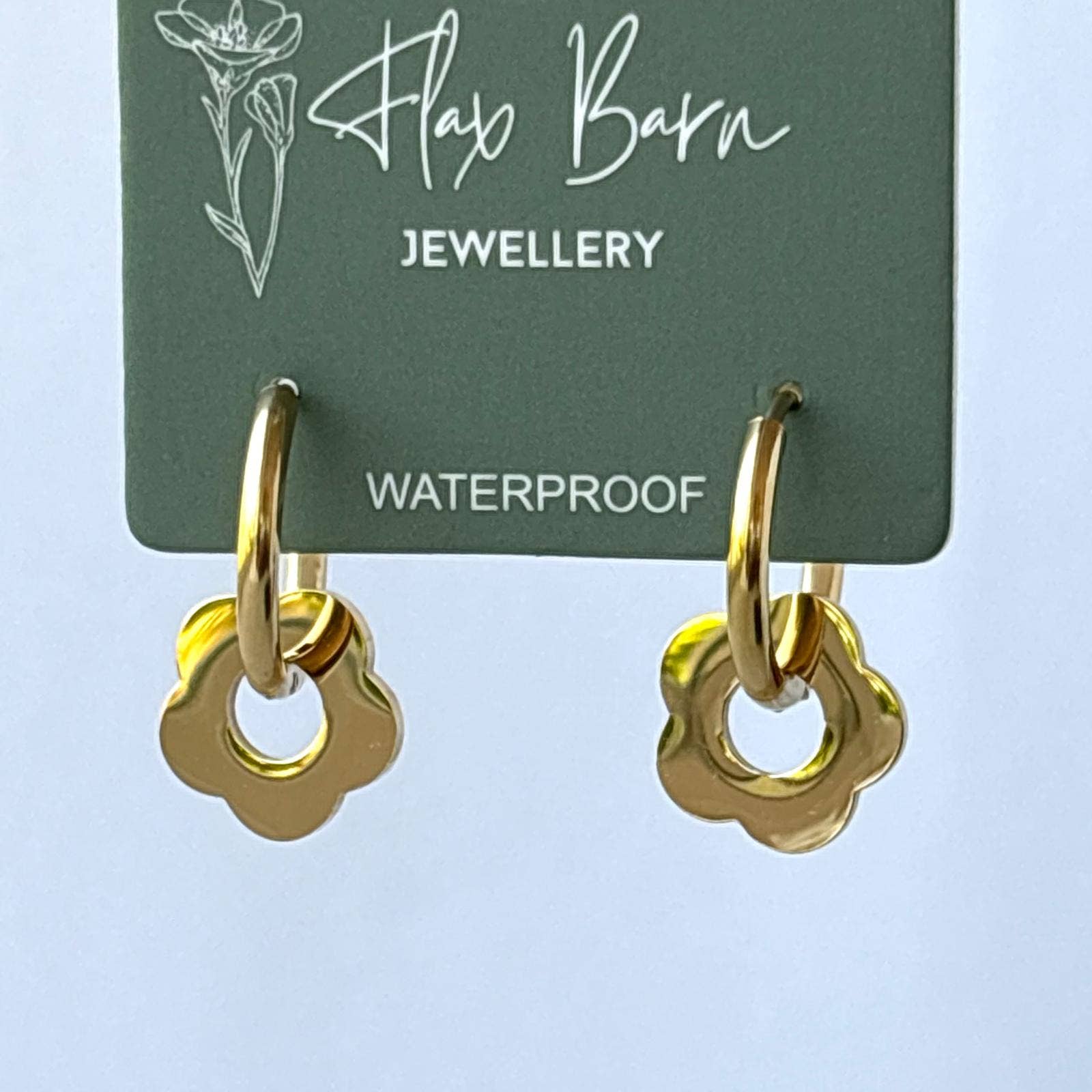 Tarnish Resistant Daisy gold earrings