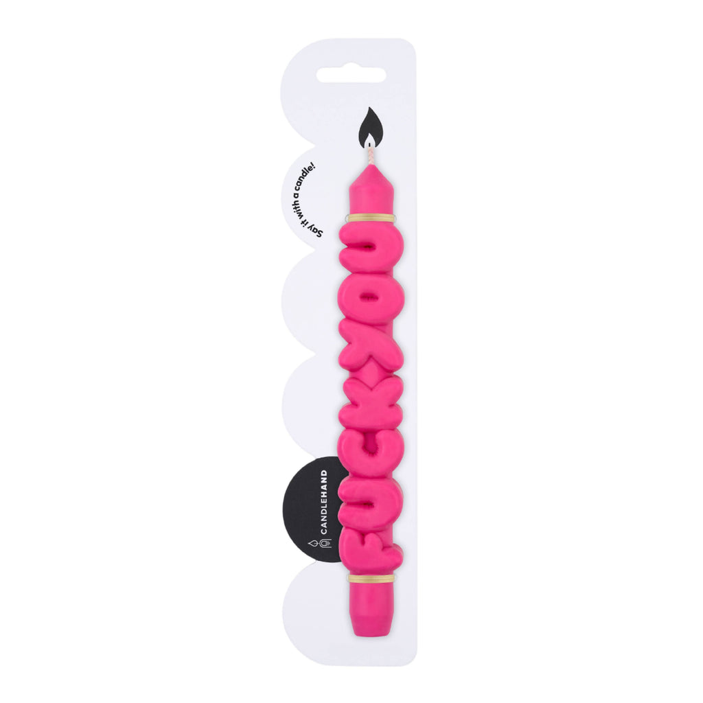CandleHand Taper candle - F*CK YOU - Pink