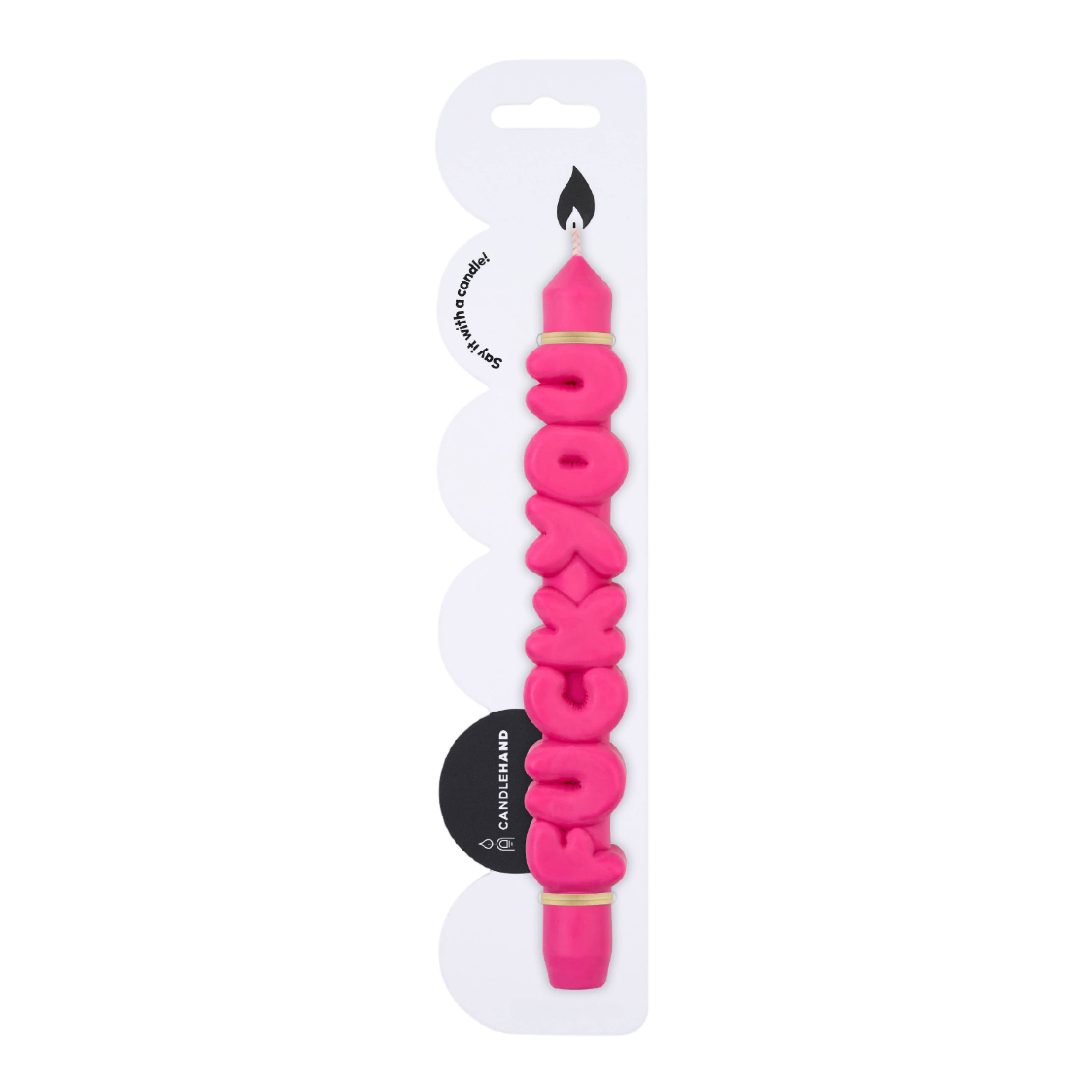 CandleHand Taper candle - F*CK YOU - Pink