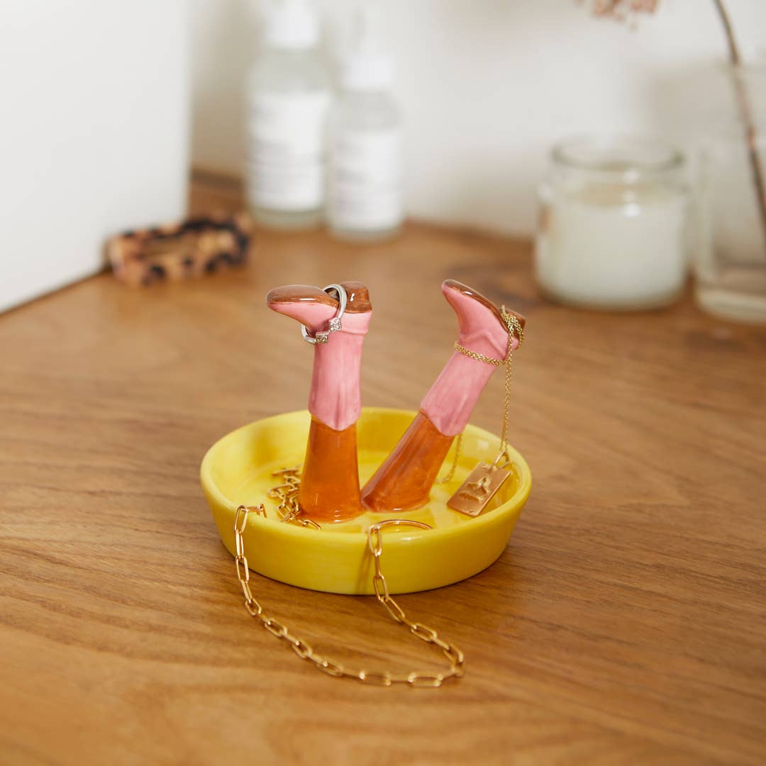 Balvi Ceramic Legs Ring Holder - Country | Cowboy Boots