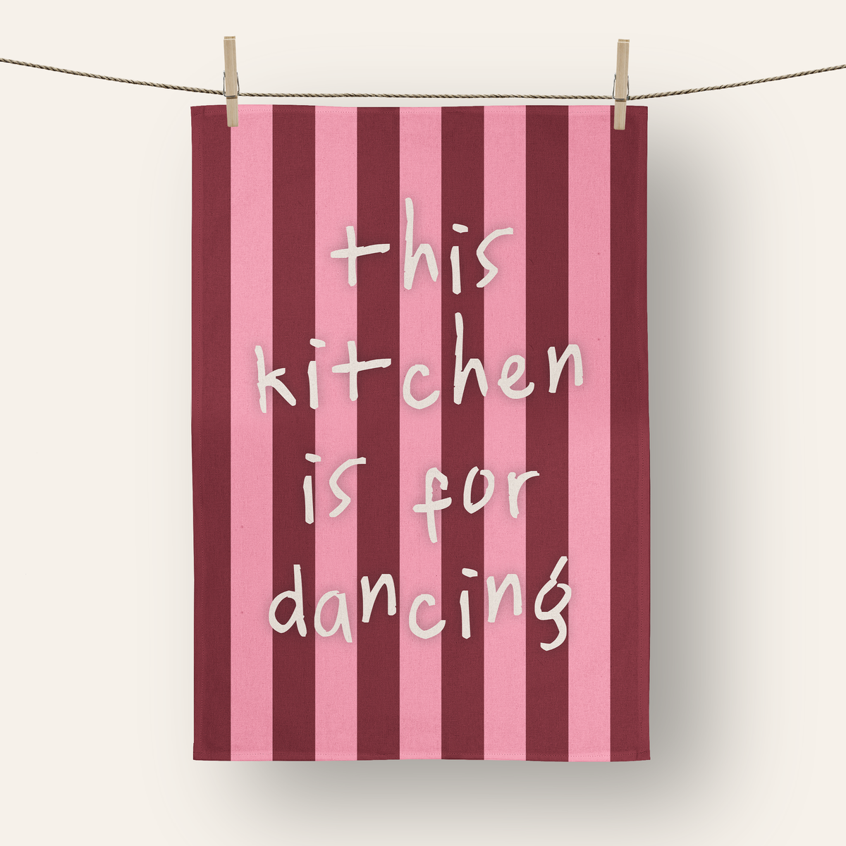 This Kitchen Is For Dancing | Tea Towel: Plum & Blush