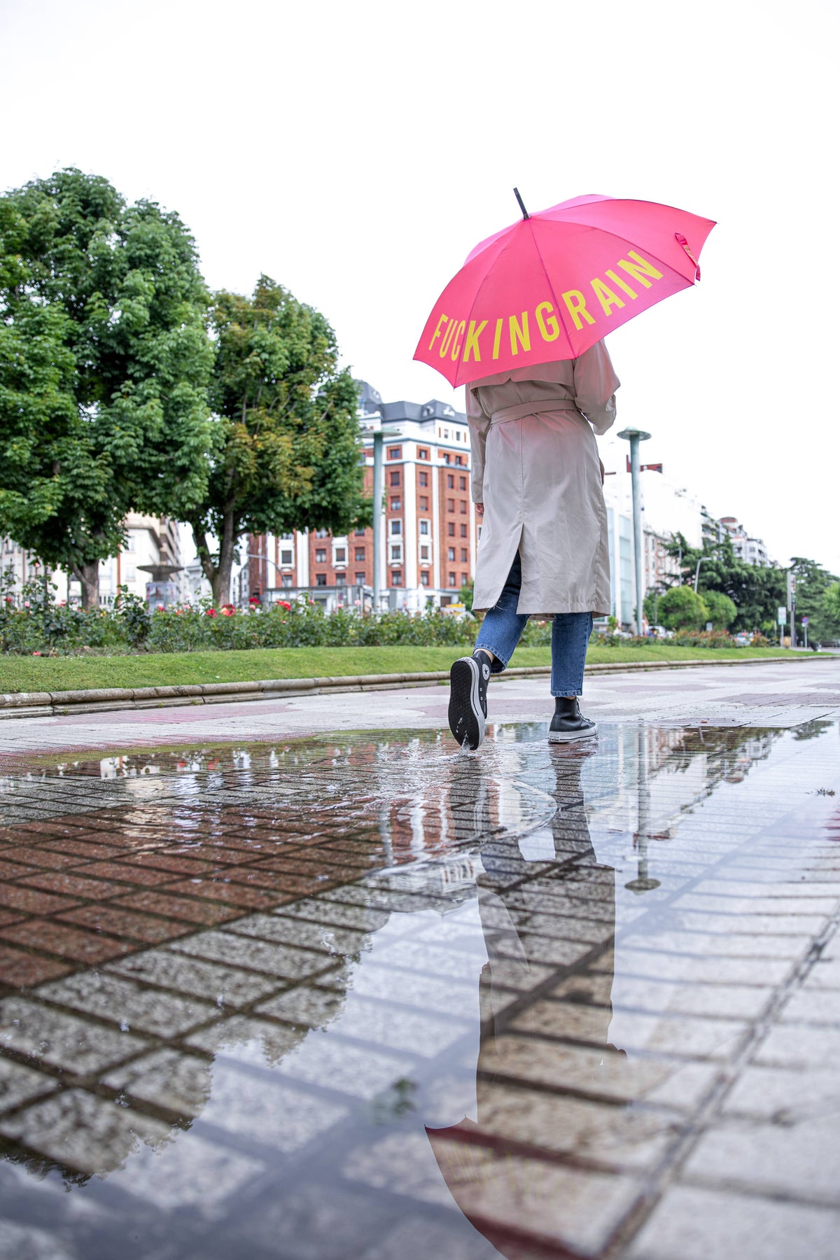"Fucking Rain" Pink Umbrella