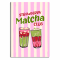 Notebooks 'Strawberry Matcha Club Preppy Stripes Illustratio