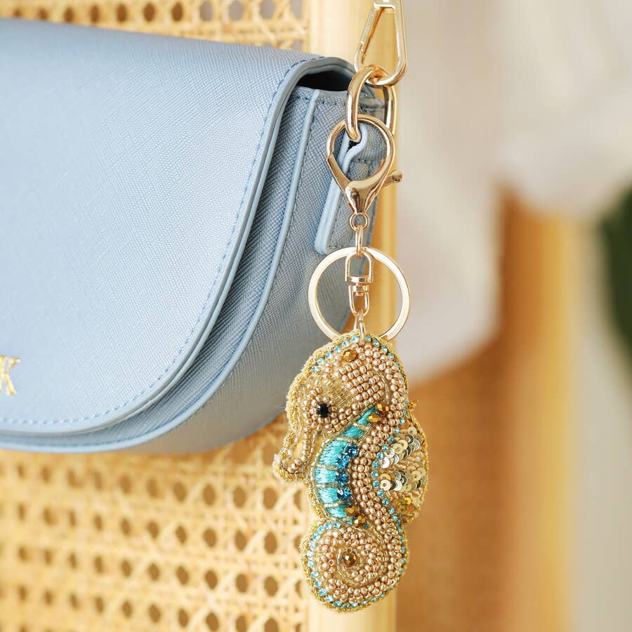 Beaded Seahorse Keyring/Bag Charm