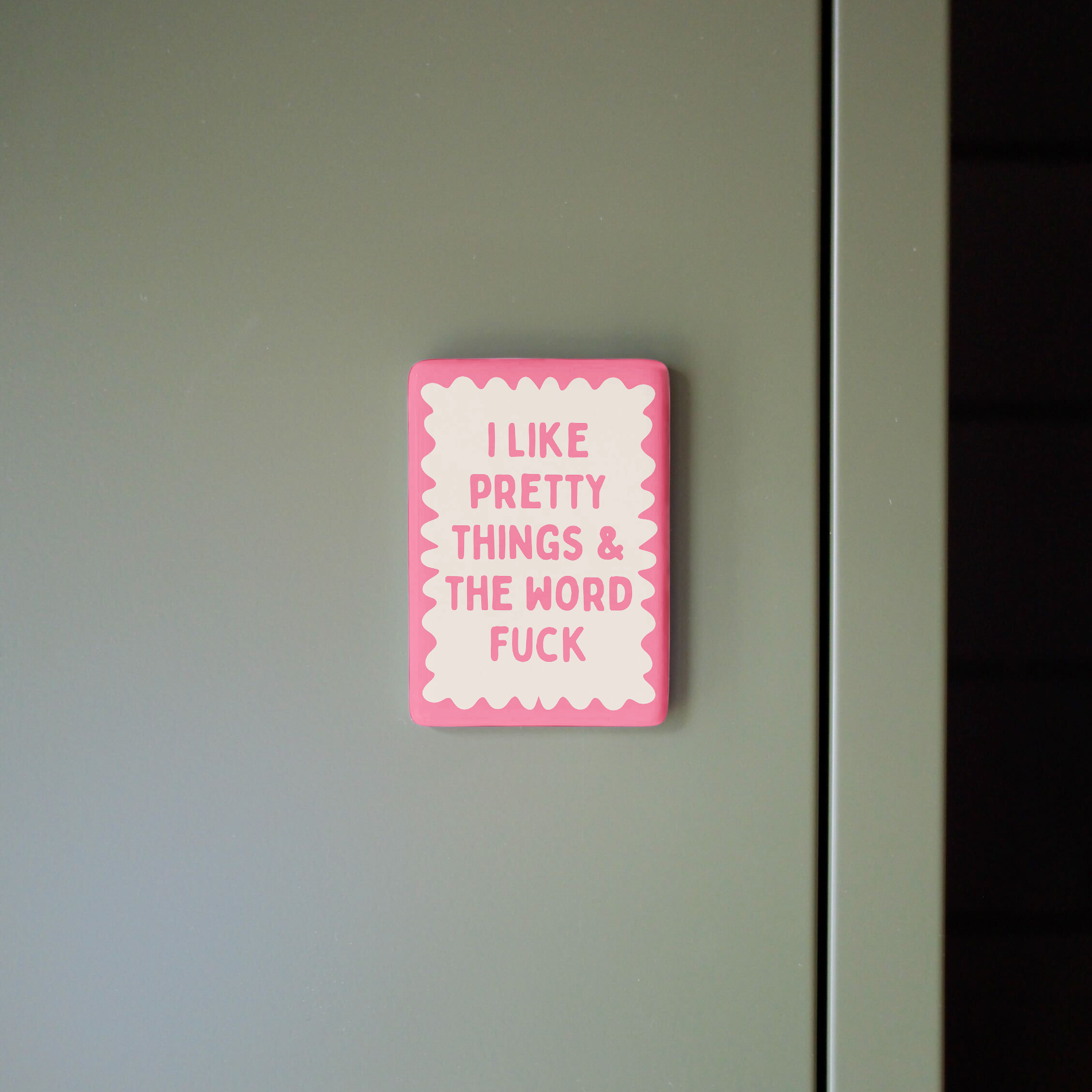 I Like Pretty Things & The Word Fuck | Ceramic Magnet: Blush Pink