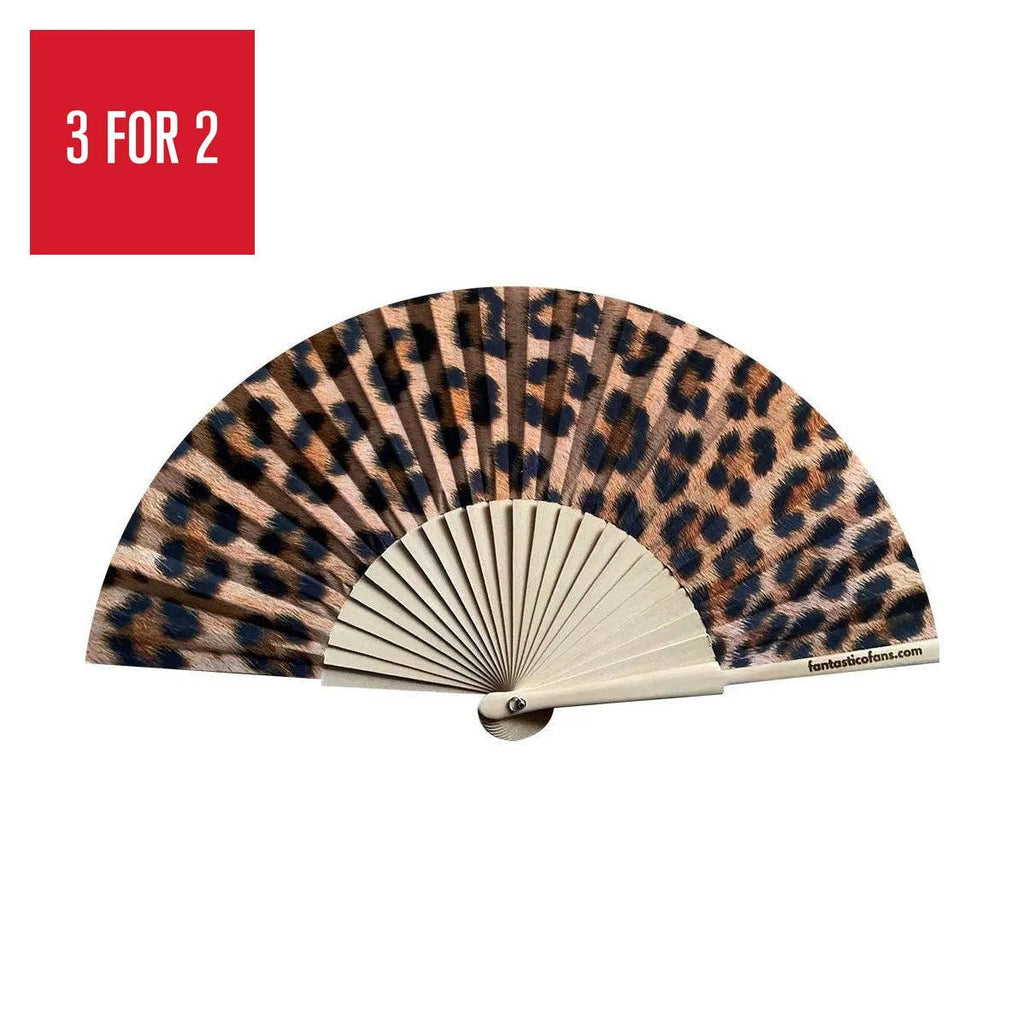 Leopard Print 23cm fan