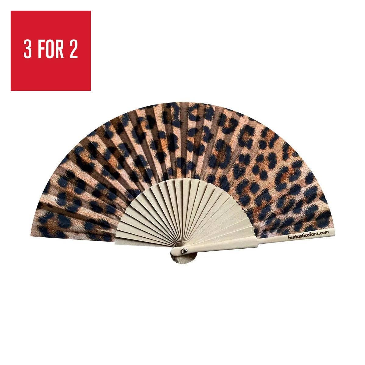 Leopard Print 23cm fan