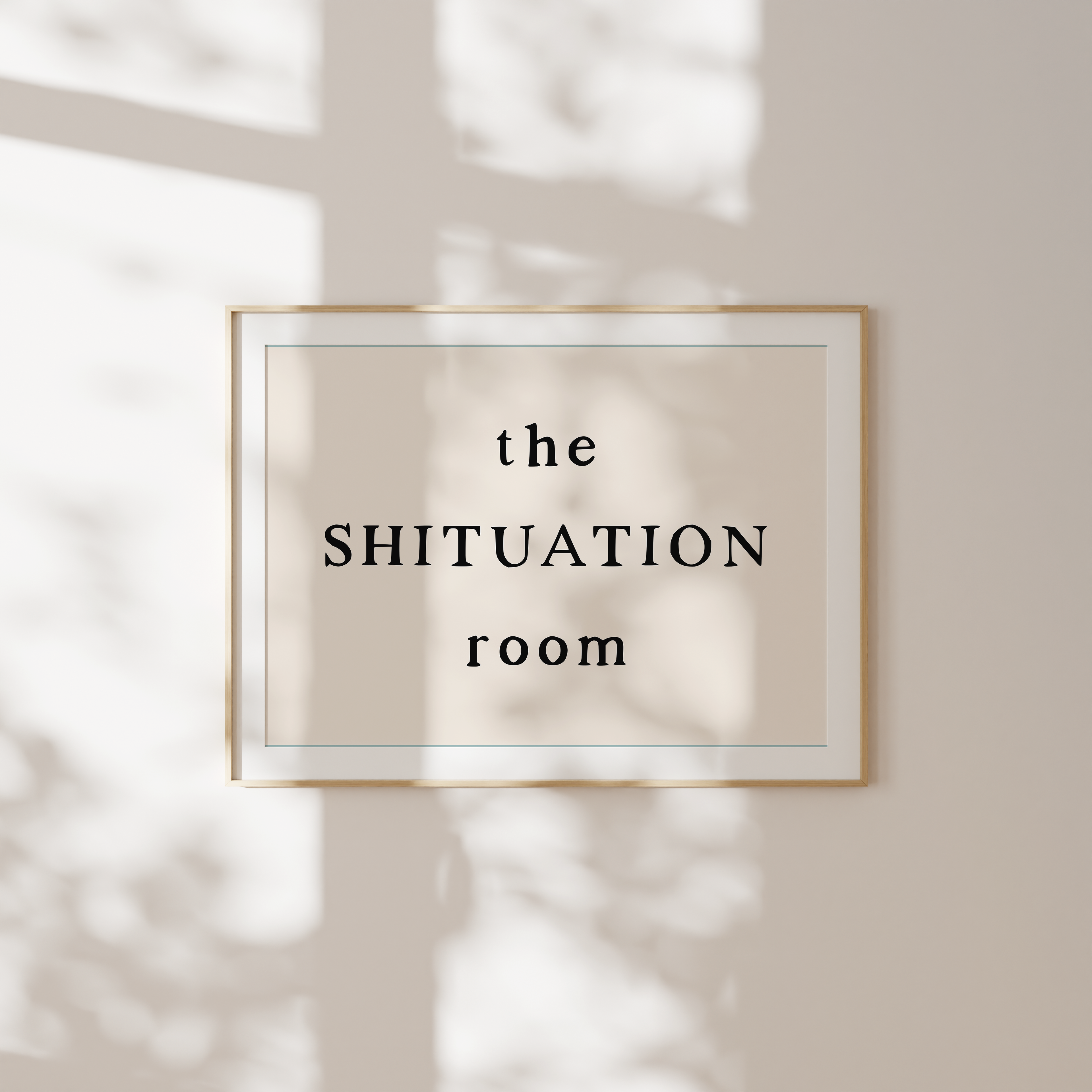This Shituation Room | Art Print: Black & Cream A3