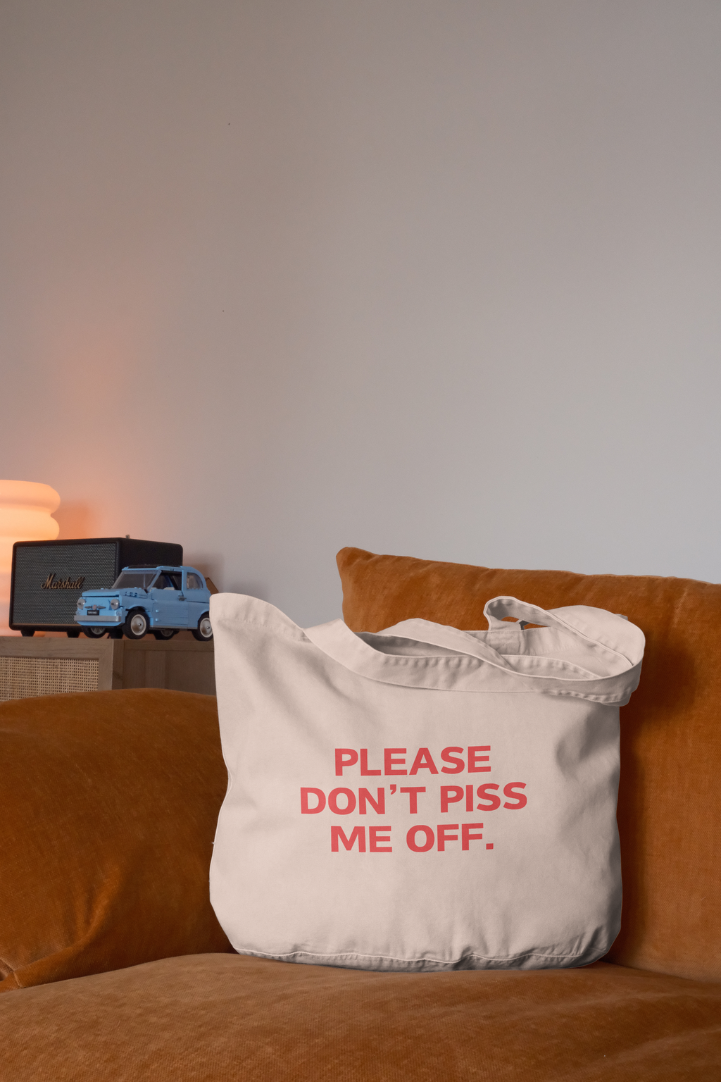 Please Don't Piss Me Off | Tote Bag: Cream