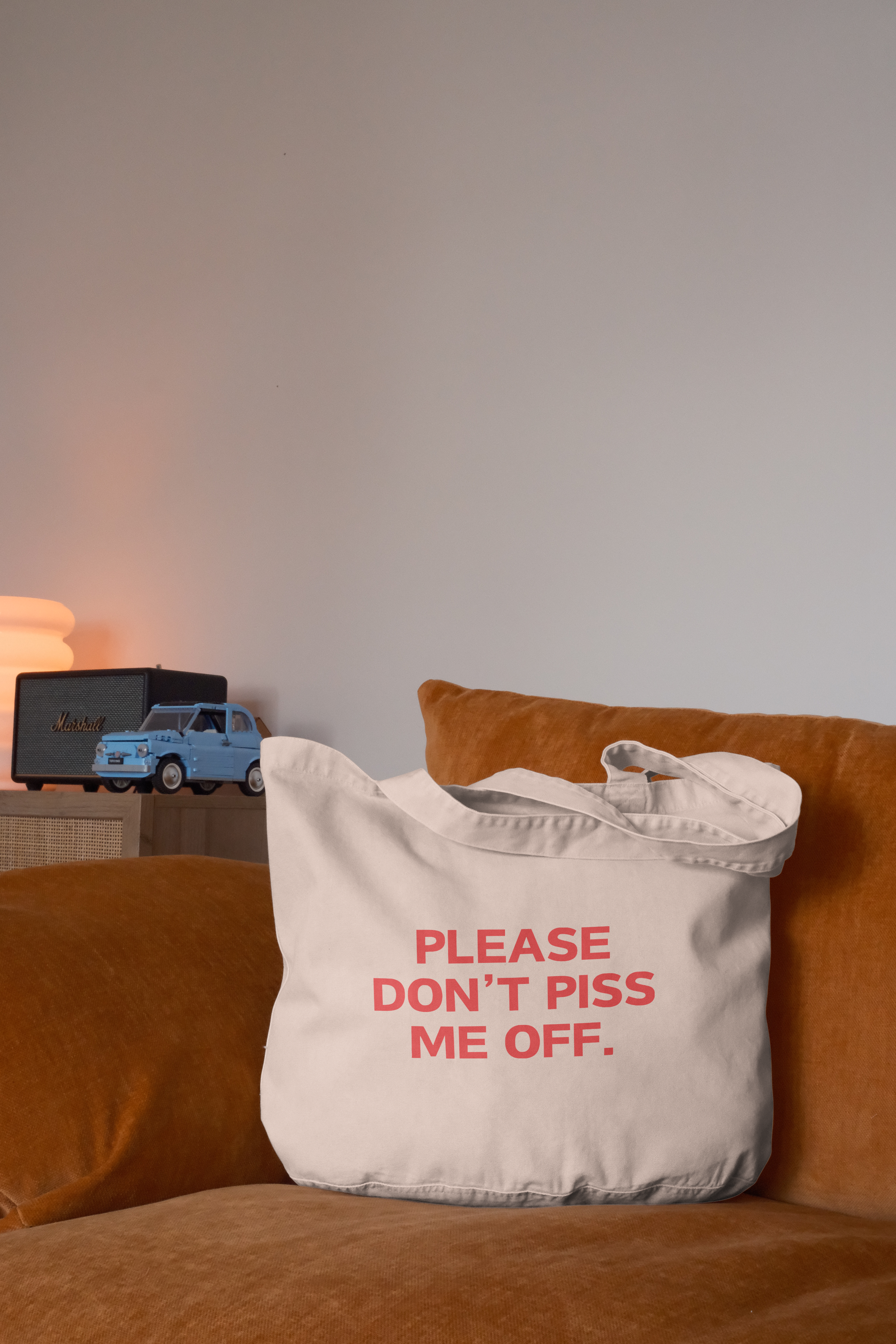 Please Don't Piss Me Off | Tote Bag: Cream