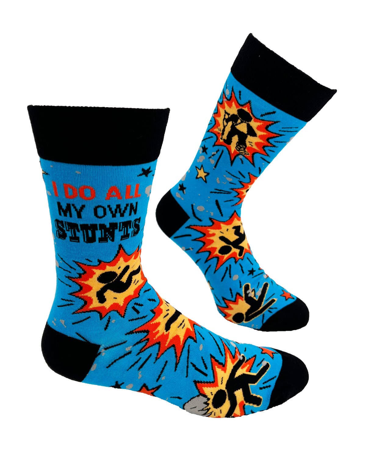 I Do All My Own Stunts Men's Novelty Crew Socks