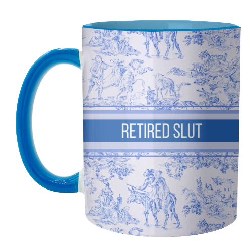 Mugs 'Retired Slut' by Lilly Rose: Mug Colour Inner & Handle 11oz - Black