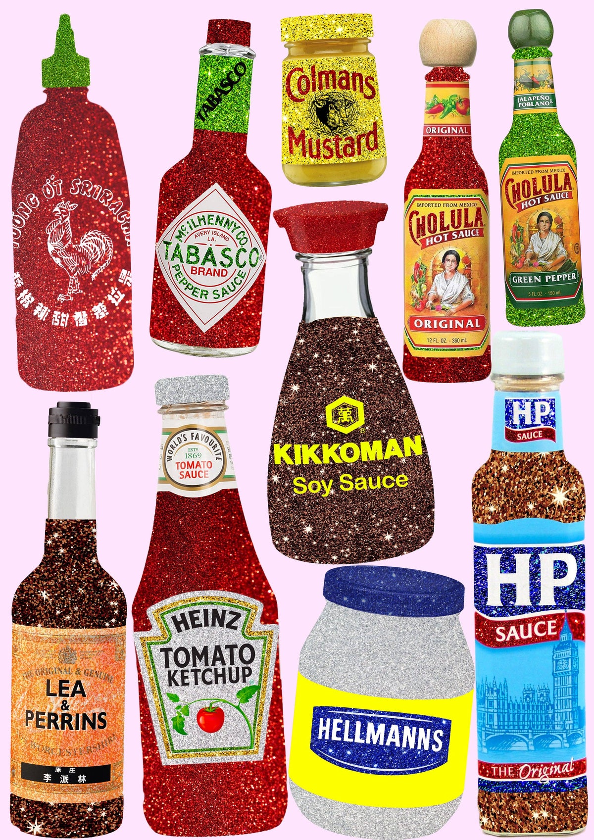 CLASSIC Glitter Sauce Wall Print: A3