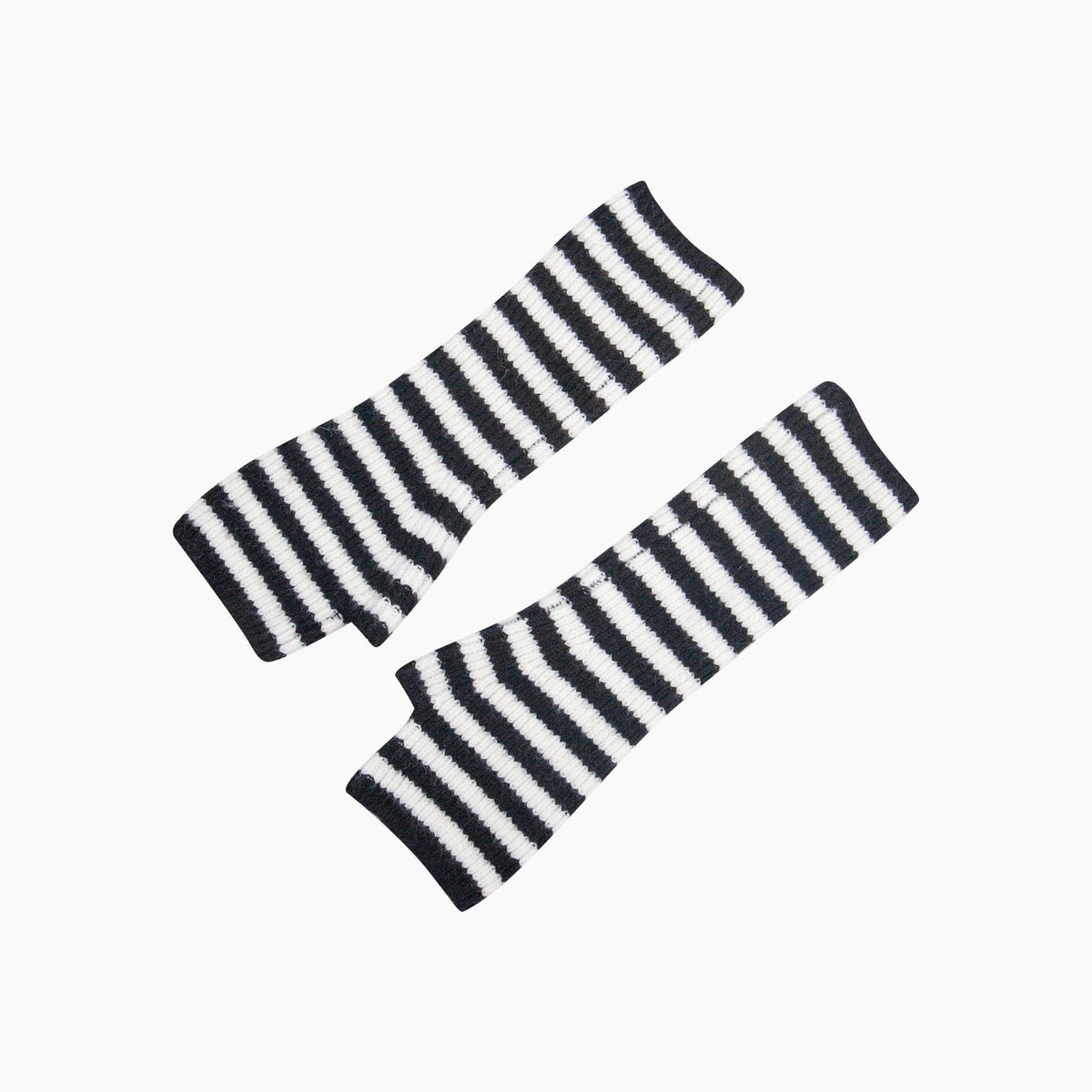 Black/White Long Striped Wrist Warmer: One Size