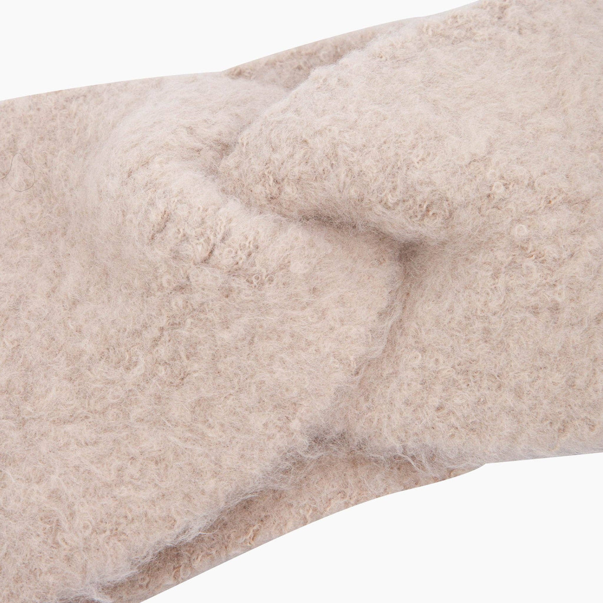 Textured Knitted Headband in Beige: One Size
