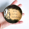 Ceramic Pigeon Trinket Dish - Not Today Sunshine!: Black
