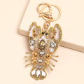 Beaded Gold Lobster Keyring and Bag Charm
