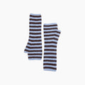 Brown /Blue Long Striped Wrist Warmer: One Size