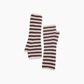 Cream/Brown Long Striped Wrist Warmer: One Size