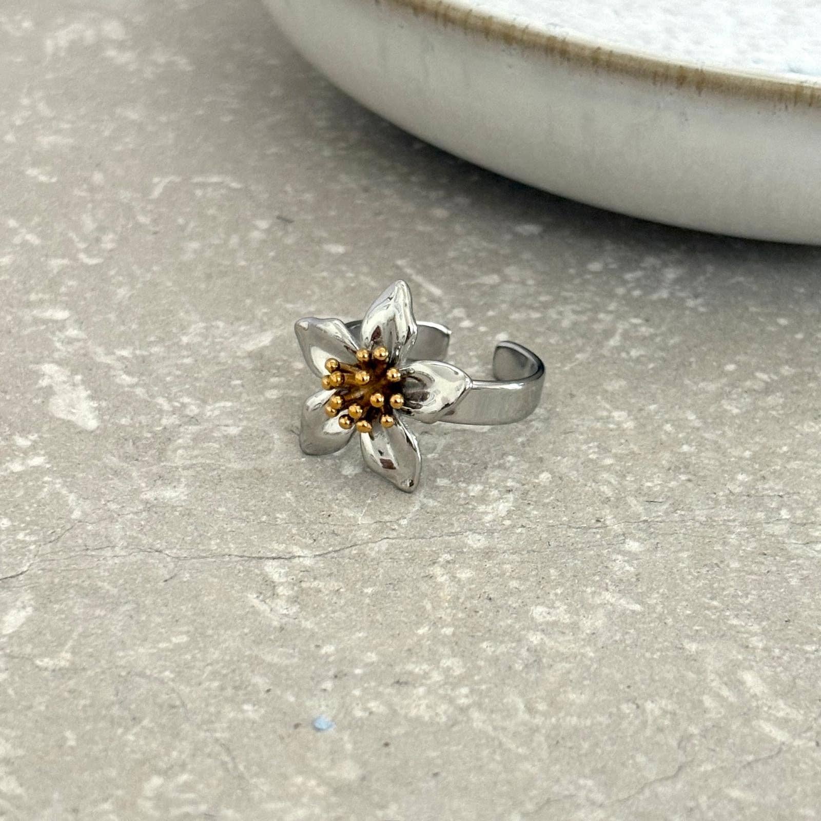 Tarnish Resistant Blossom Open Ring