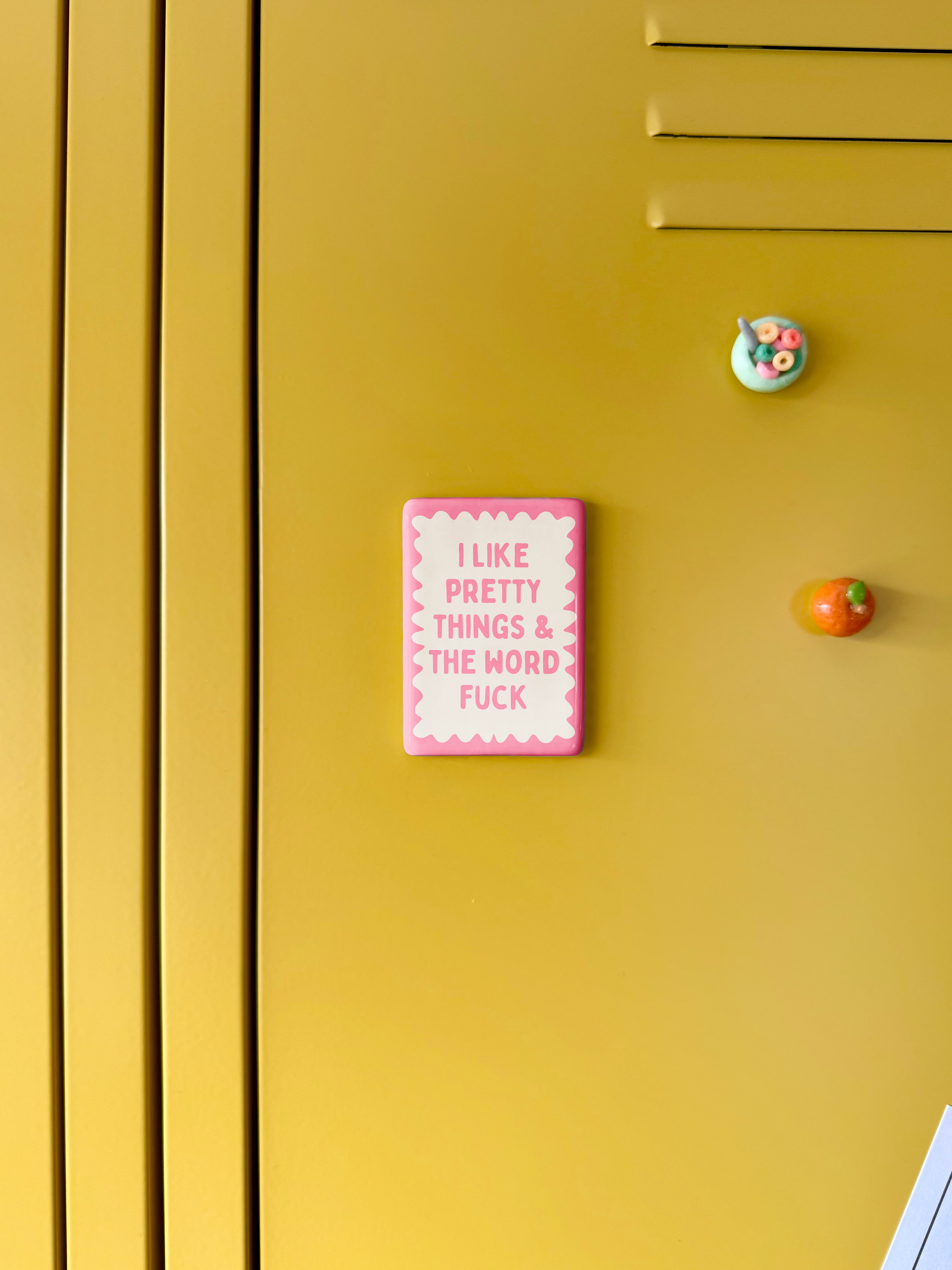 I Like Pretty Things & The Word Fuck | Ceramic Magnet: Blush Pink