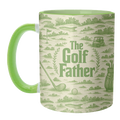 Mugs 'The Golf Father' by Lilly Rose: Mug Colour Inner & Handle 11oz - Green