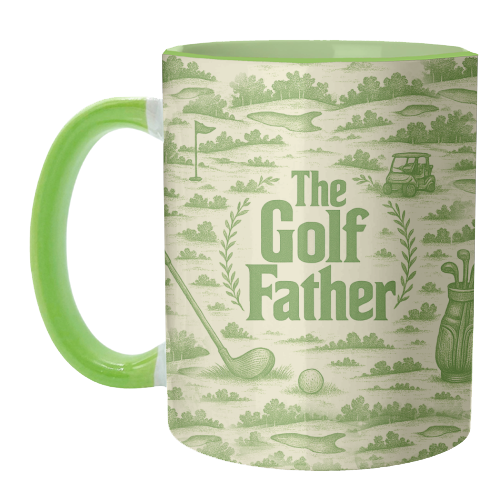 Mugs 'The Golf Father' by Lilly Rose: Mug Colour Inner & Handle 11oz - Green