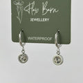 Tarnish Resistant Round Zirconia earrings: Silver