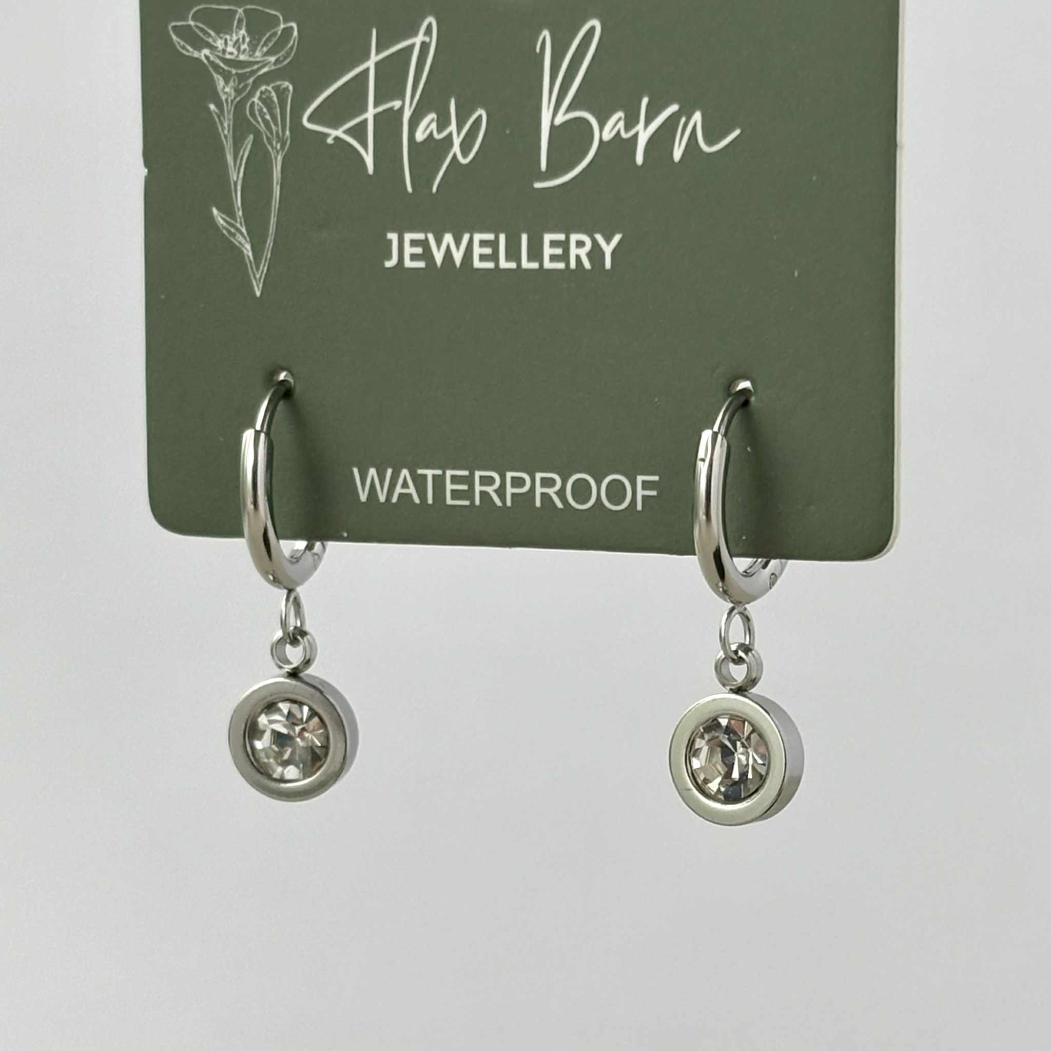 Tarnish Resistant Round Zirconia earrings: Silver