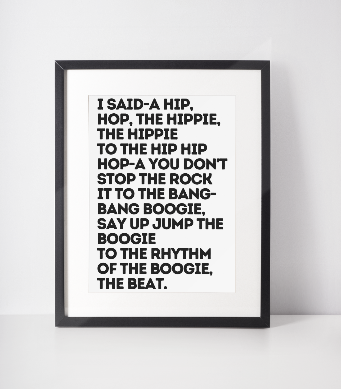 Rappers Delight Lyrics Print: A3