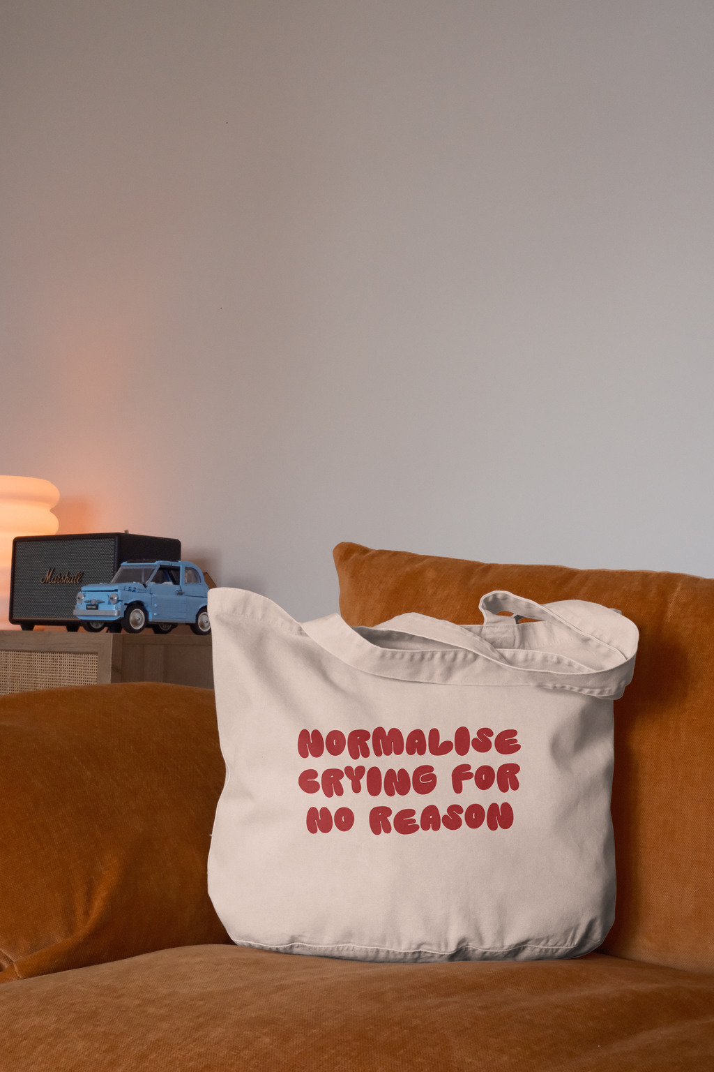Normalise Crying For No Reason | Tote Bag: Cream