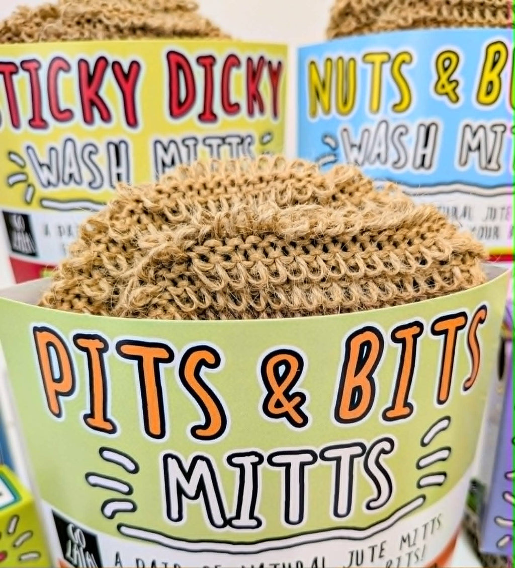 Pits & Bits Mitts - Natural Jute Bath Mitts
