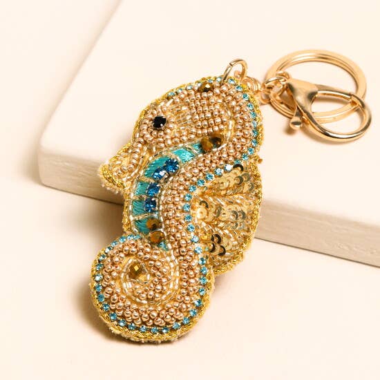 Beaded Seahorse Keyring/Bag Charm