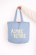 Aspire To Retire | Tote Bag: Vintage Light Blue