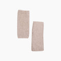 Textured Knitted Wrist Warmers in Beige: One Size