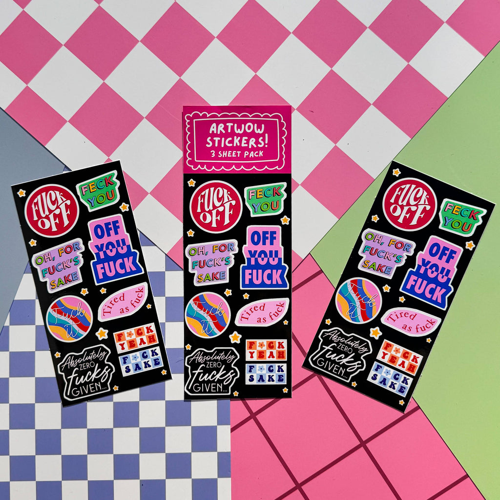 Sticker Pack 'Fuck off typography print'