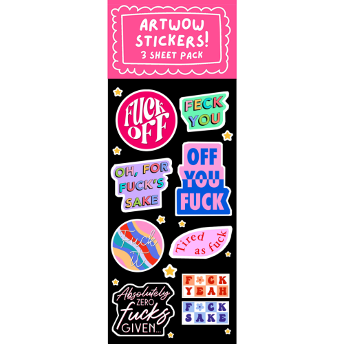 Sticker Pack 'Fuck off typography print'