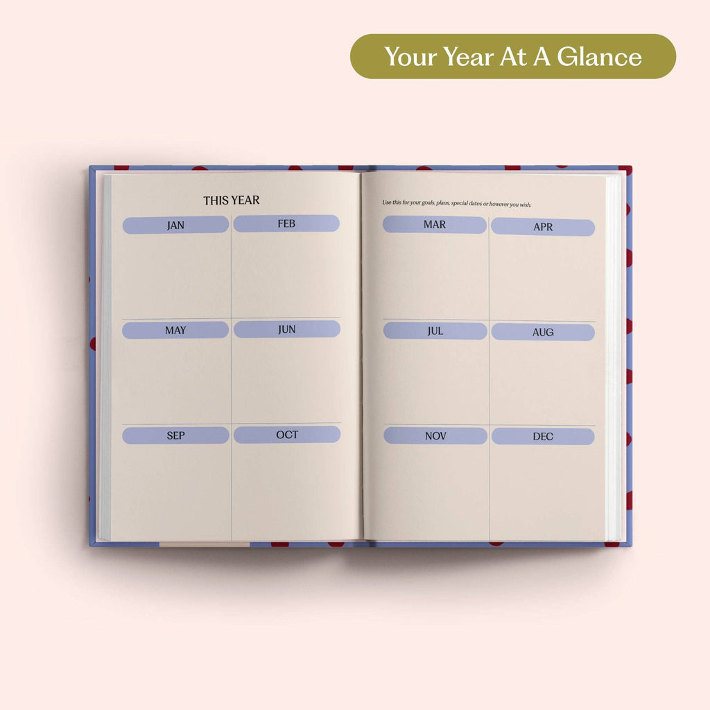 2027 Diary | A5 Hardcover Week to View | Purple Polka