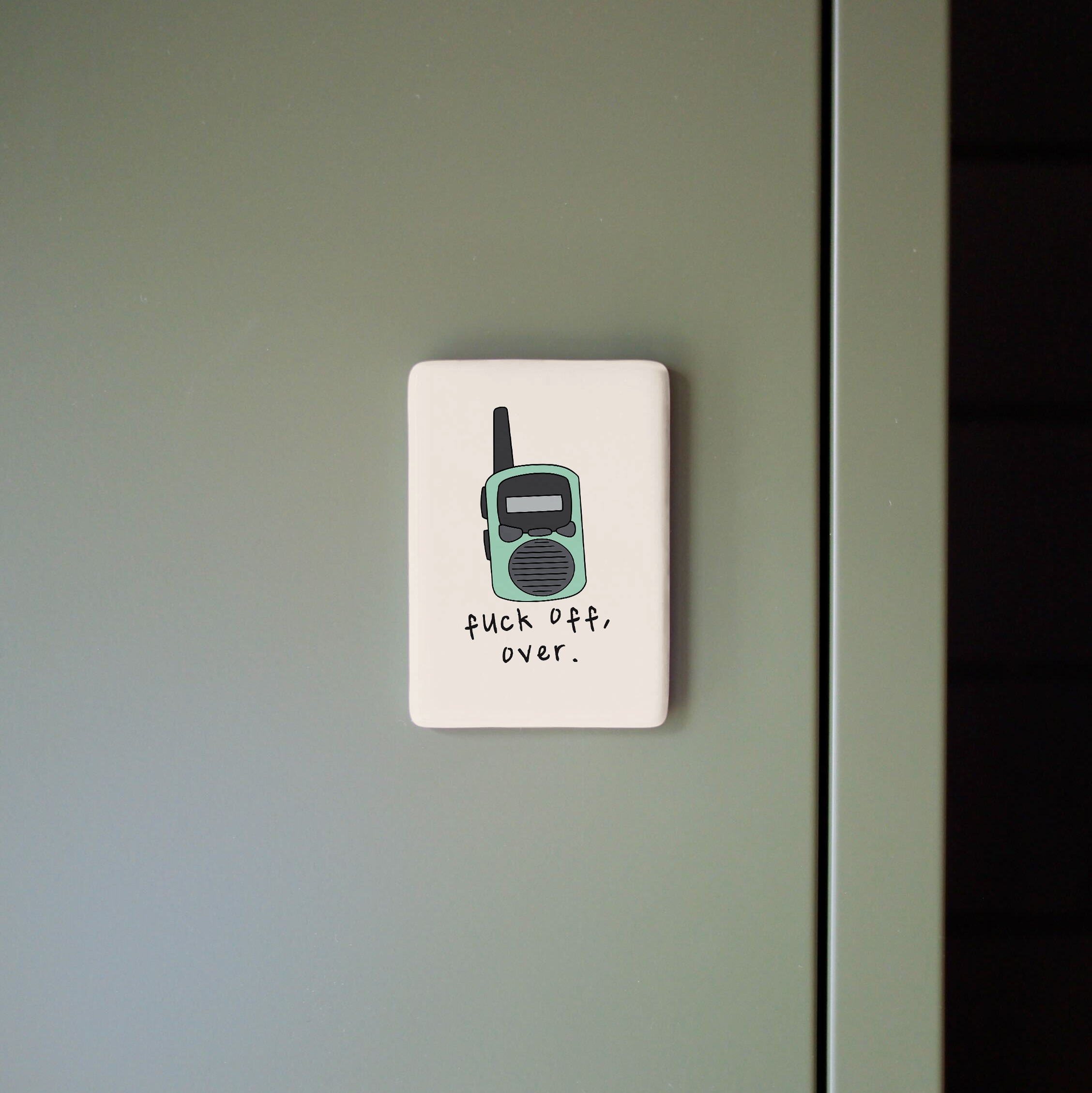 Fuck Off Over | Ceramic Magnet: Cream