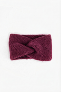 Textured Knitted Headband in Berry: One Size