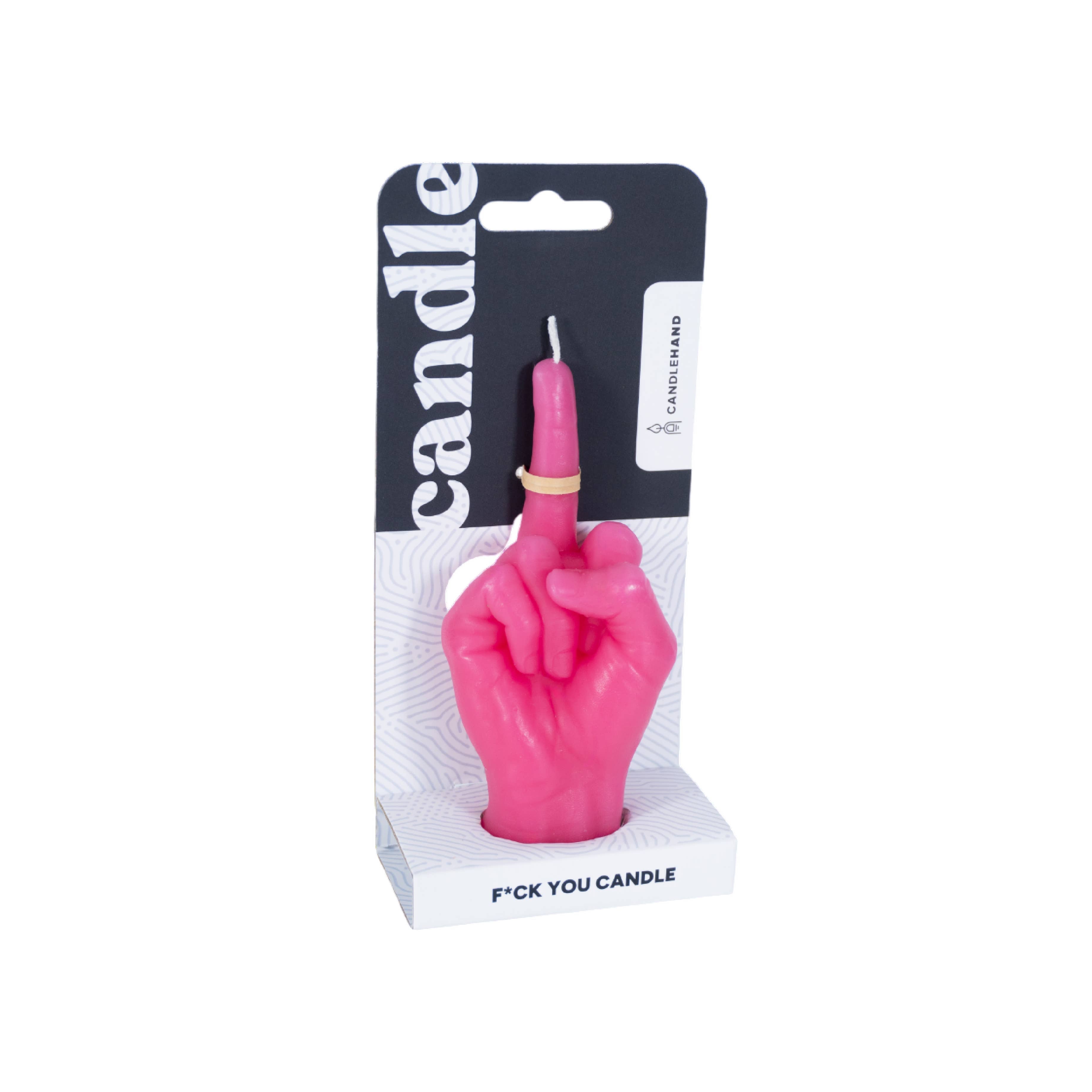 CandleHand Small Gesture Candle F You Pink CandleHand