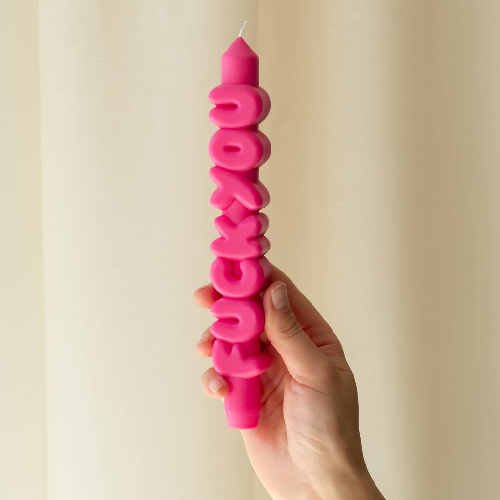 CandleHand Taper candle - F*CK YOU - Pink