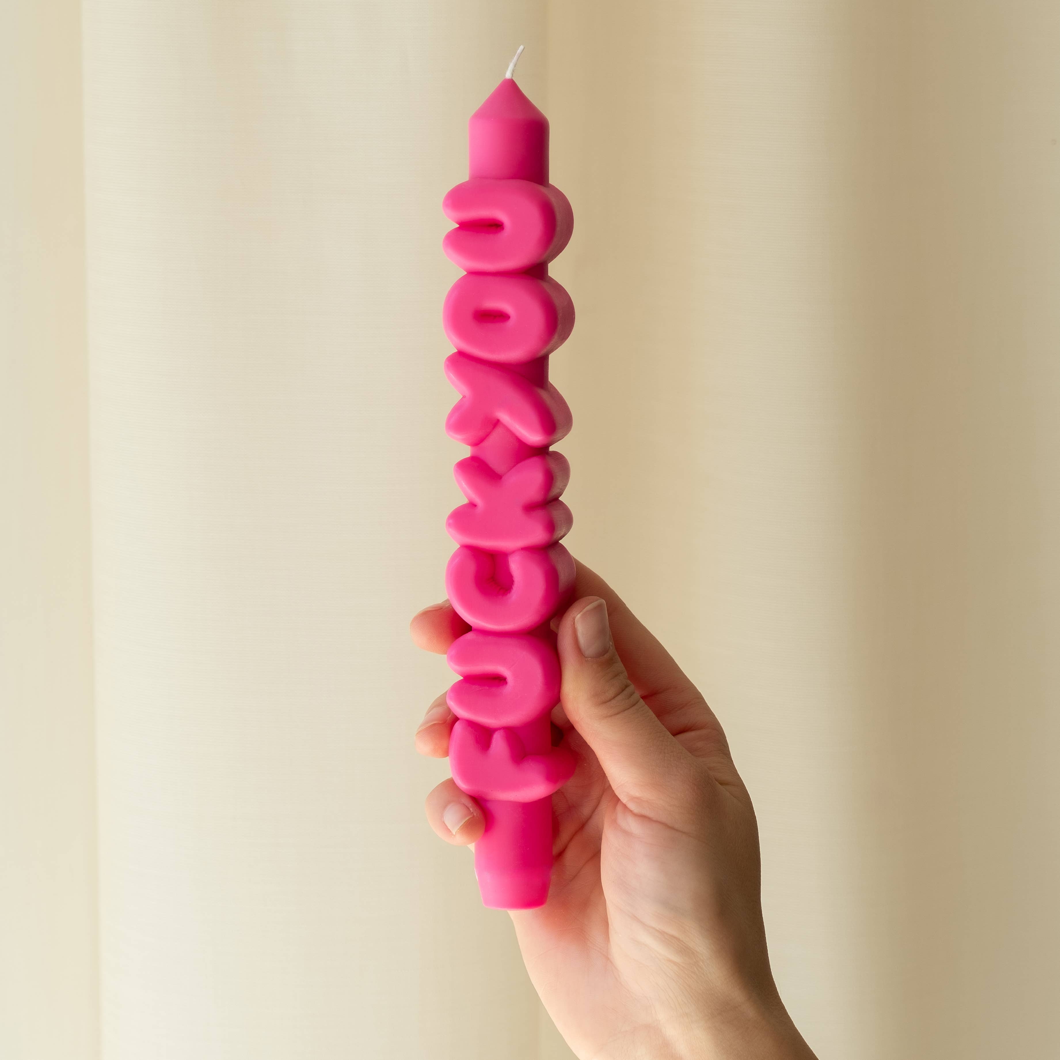 CandleHand Taper candle - F*CK YOU - Pink