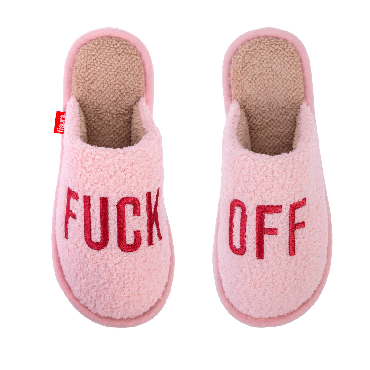 "Fuck Off" Pink Sherpa Sneakers