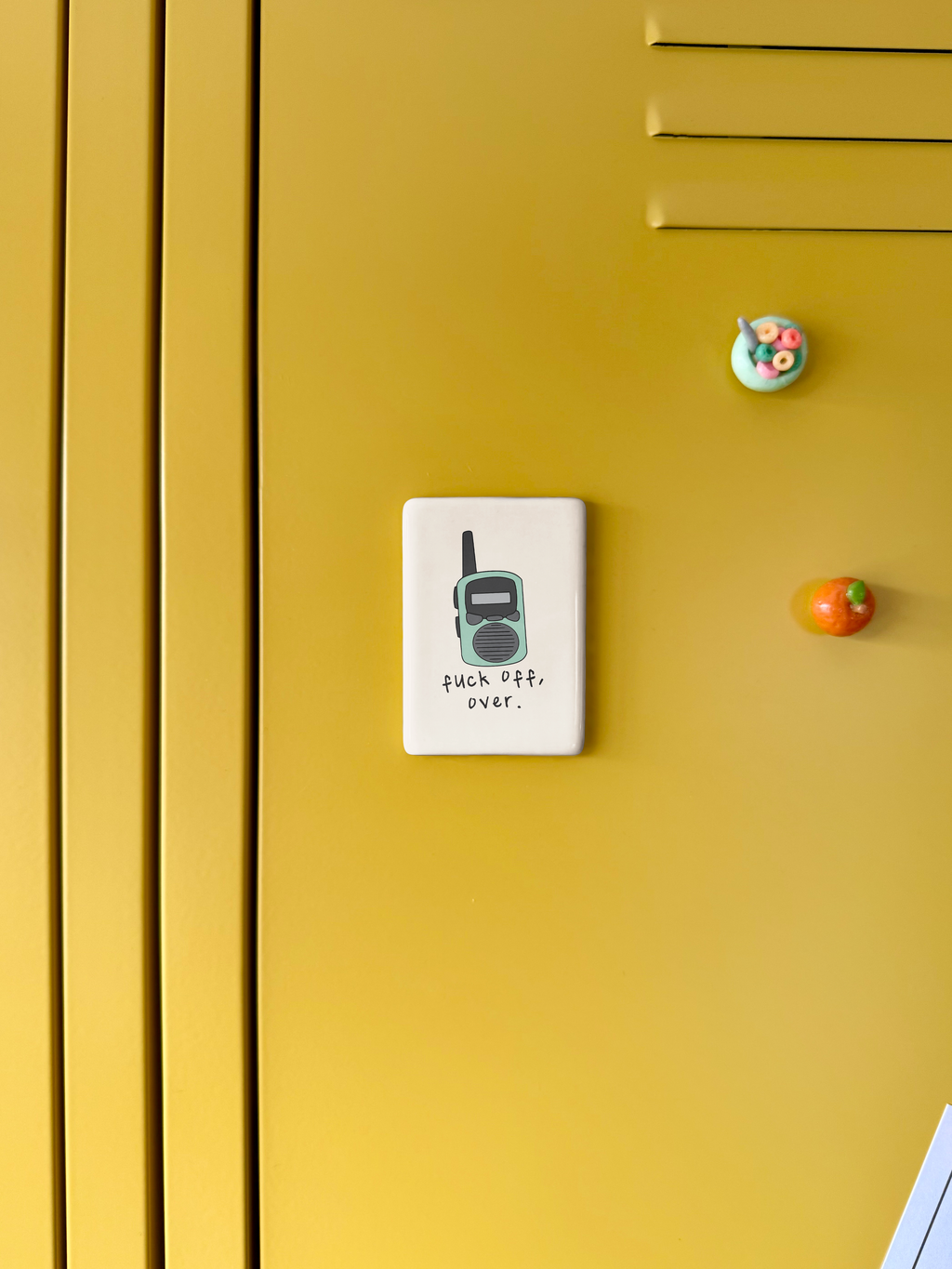 Fuck Off Over | Ceramic Magnet: Cream