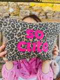 Leopard Print Pouch- So Cute - Dottie’s Design: Hot pink